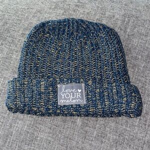 Love Your Melon Navy and Gold Beanie